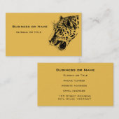 Carte De Visite Illustration d'un léopard tiré à la main noir et j (Devant / Derrière)