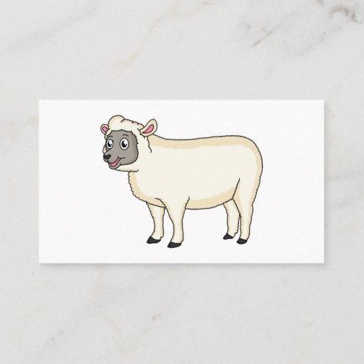 Carte De Visite Illustration d'un mouton joyeux (Dos)