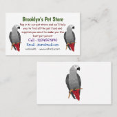 Carte De Visite Illustration d'un perroquet gris en Afrique (Devant / Derrière)