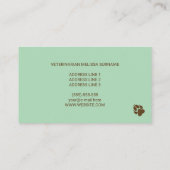 Carte De Visite Illustration d'une femme vétérinaire avec animaux (Dos)