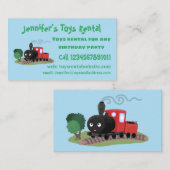 Carte De Visite Illustration d'une locomotive à vapeur mûre (Devant / Derrière)