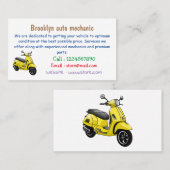 Carte De Visite Illustration d'une moto cyclable (Devant / Derrière)