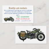 Carte De Visite Illustration d'une moto de croiseur militaire (Devant / Derrière)