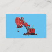 Carte De Visite Illustration d'une pelle à vapeur rouge mou (Dos)