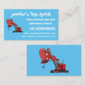 Carte De Visite Illustration d'une pelle à vapeur rouge mou (Devant / Derrière)