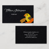 Carte De Visite Illustration d'une pointe d'oiseau jaune (Devant / Derrière)