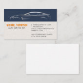 Carte De Visite Illustration d'une voiture de sport métallique élé (Devant / Derrière)