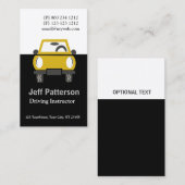 Carte De Visite Illustration d'une voiture de taxi jaune (Devant / Derrière)