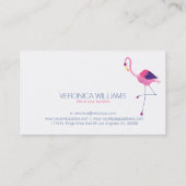 Carte De Visite Illustration Flamant rose rose (Dos)