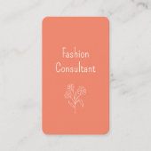 Carte De Visite Illustration Fleur sauvage simple Boho Peach QR co (Devant)