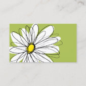 Carte De Visite Illustration florale Daisy tendance - chaux et jau (Devant)