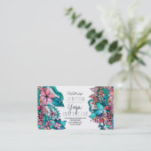 Carte De Visite Illustration florale d'aquarelle instructeur de yo (Debout devant)