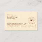 Carte De Visite Illustration florale délicate Doula naissance sage (Dos)