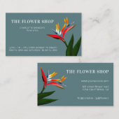 Carte De Visite Illustration florale d'un oiseau tropical de parad (Devant / Derrière)