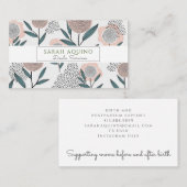 Carte De Visite Illustration florale mignonne Doula (Devant / Derrière)