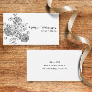 Carte De Visite Illustration florale minimaliste