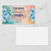Carte De Visite Illustration florale professeur de yoga Mandala He (Devant / Derrière)
