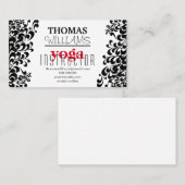 Carte De Visite Illustration florale professeur de yoga Mandala He (Devant / Derrière)