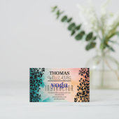 Carte De Visite Illustration florale professeur de yoga Mandala He (Debout devant)