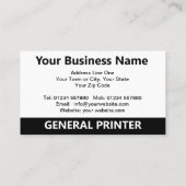 Carte De Visite Illustration générale de l'imprimante et code QR (Dos)