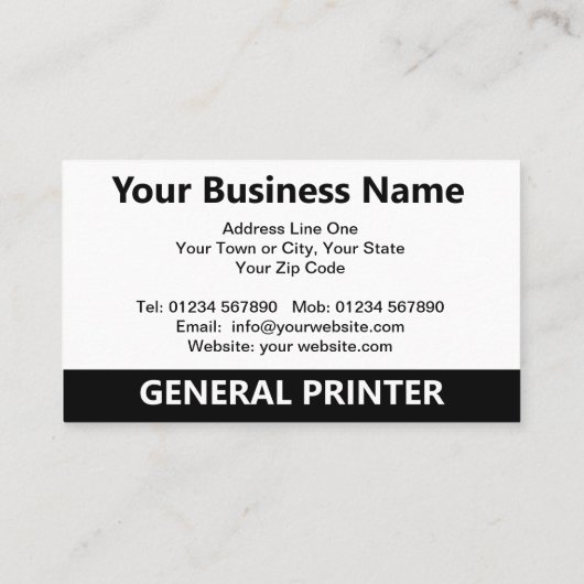 Carte De Visite Illustration générale de l'imprimante et code QR (Dos)