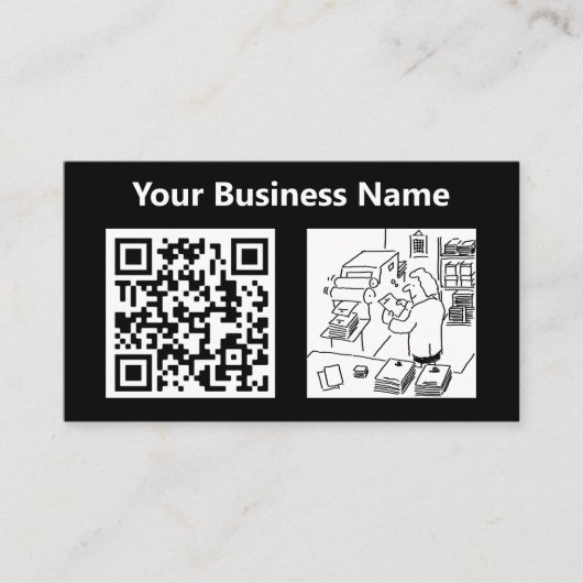 Carte De Visite Illustration générale de l'imprimante et code QR (Devant)