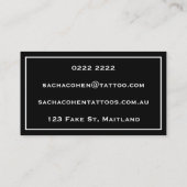 Carte De Visite Illustration gothique du Rose noir (Dos)