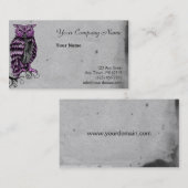 Carte De Visite Illustration gothique pourpre de hibou (Devant / Derrière)
