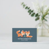 Carte De Visite Illustration graphique de renards orange mignons (Debout devant)