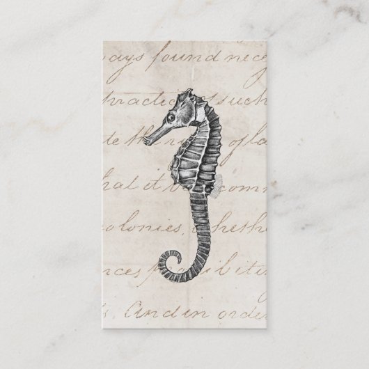 Carte De Visite Illustration hawaïenne d'hippocampe de 1800s (Devant)