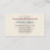 Carte De Visite Illustration inspirée victorienne de couture de (Dos)