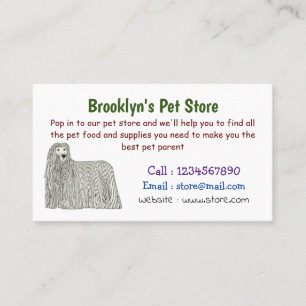 Carte De Visite Illustration Komondor pour chien