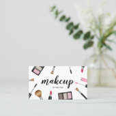 Carte De Visite Illustration maquillage Artiste Cosmetologue (Debout devant)