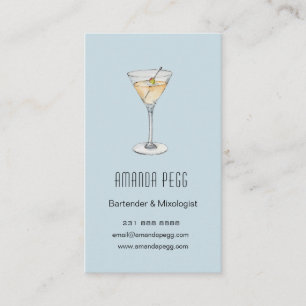 Carte De Visite Illustration Martini moderne Bartender Mixologue