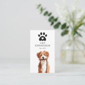 Carte De Visite Illustration mignonne Code QR empreinte de patte d (Debout devant)