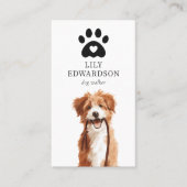 Carte De Visite Illustration mignonne Code QR empreinte de patte d (Devant)