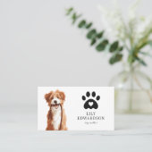Carte De Visite Illustration mignonne Code QR pour promeneur de ch (Debout devant)