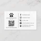 Carte De Visite Illustration mignonne Code QR pour promeneur de ch (Dos)