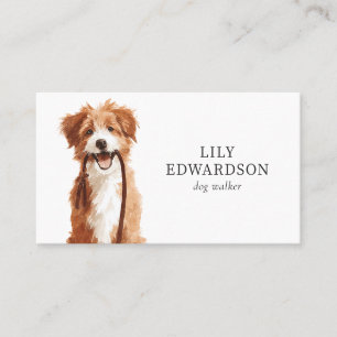 Carte De Visite Illustration mignonne Garde d'animaux Promenade de