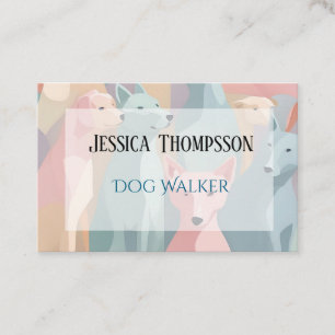 Carte De Visite Illustration minimaliste de chien Walker animal