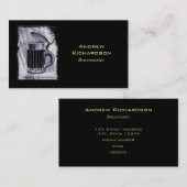 Carte De Visite Illustration Old Beer Stein sur Grunge Arrière - p (Devant / Derrière)