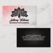 Carte De Visite Illustration Peacock | Aquarelle (Devant / Derrière)