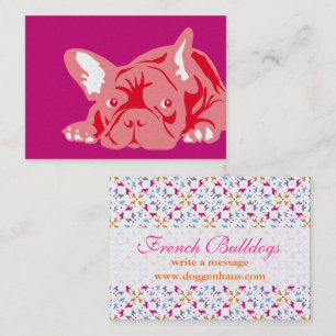 Carte De Visite Illustration réaliste de bouledogue français migno