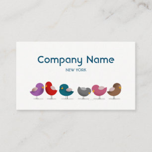 Carte De Visite Illustration Simple Cute Birds