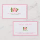 Carte De Visite Illustration simple et élégante de Rose simple ros (Devant / Derrière)