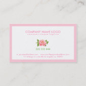 Carte De Visite Illustration simple et élégante de Rose simple ros (Dos)