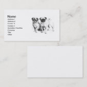 Carte De Visite Illustration vintage de carlin (Devant / Derrière)