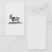 Carte De Visite Illustration vintage de chèvre domestique - (Devant / Derrière)