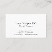 Carte De Visite Illustration vintage de poulpe (Dos)