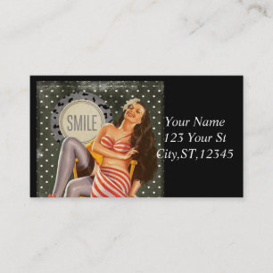 Carte De Visite Illustration Vintage Retro Pin-up Thunder_Cove
